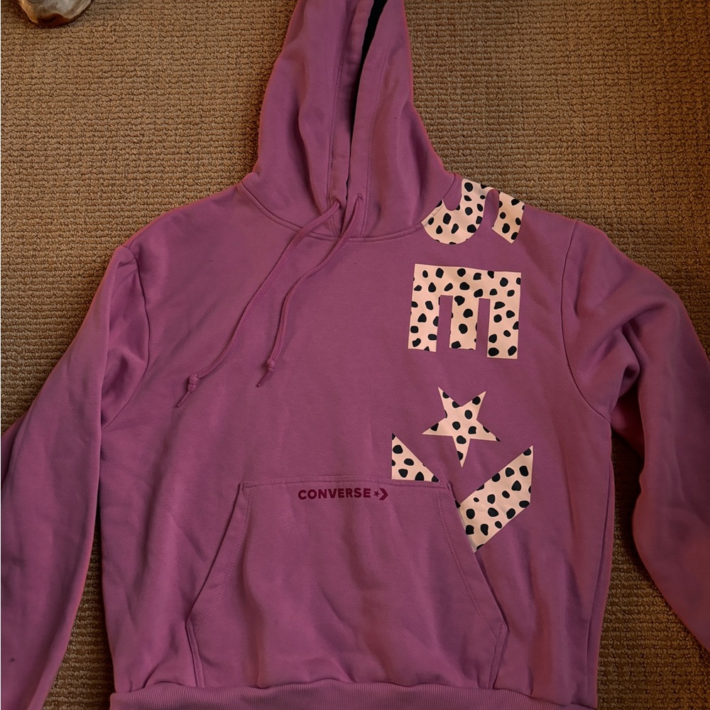 Converse Pink Hoodie with Black Accents